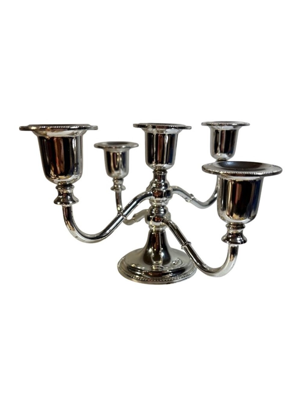 Candelabra Elegant Dining Centerpiece Vintage Silver Plated 5 Arm Heavy